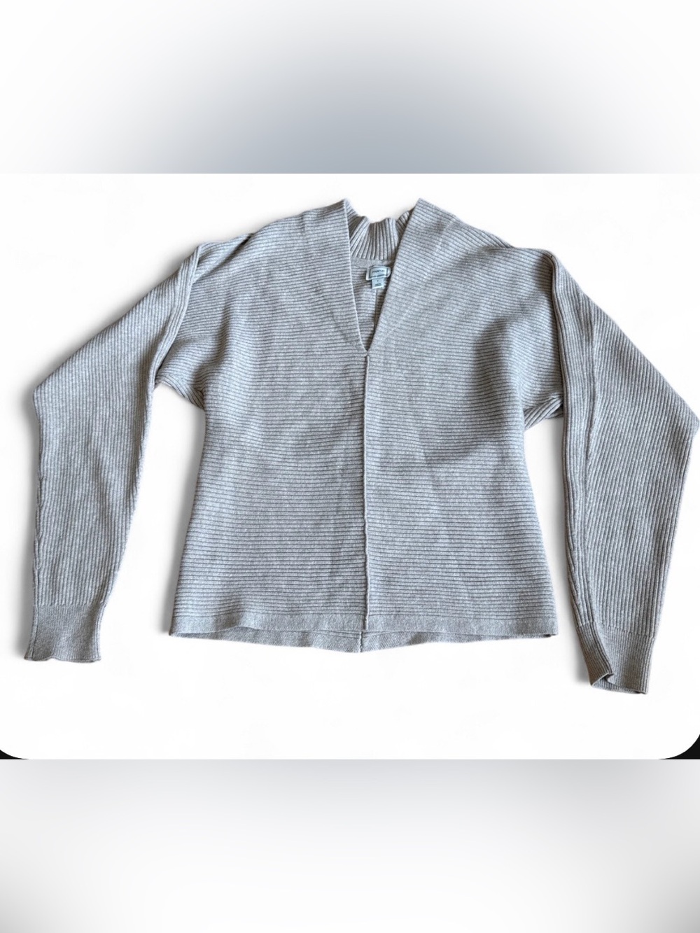 Maeve plunge neck seamed pullover sweater